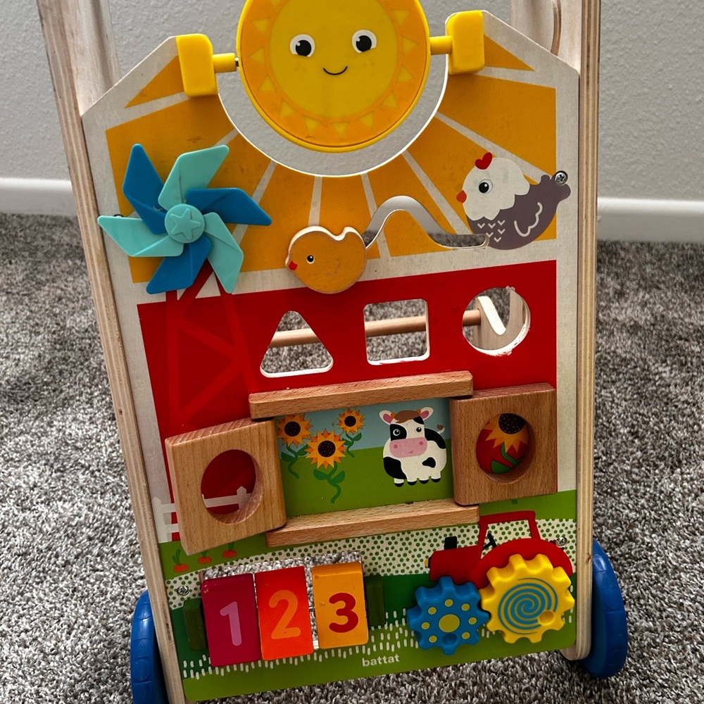 Wooden Activity Walker for Kids - Multicolor